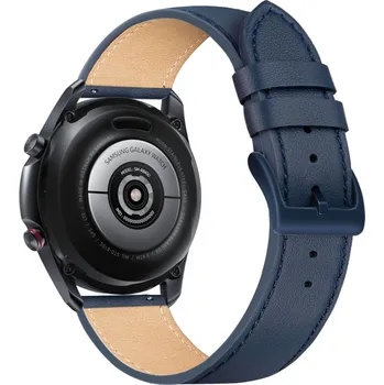 Kožený řemínek FIXED Leather Strap s šířkou 22mm pro smartwatch, modrý