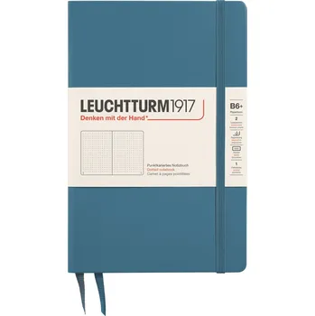 Diář Leuchtturm 1917, Tečkovaný zápisník v pevné vazbě Leuchtturm 1917 B6+, 219 stran, modrošedý, 80 g/m² - Formadore