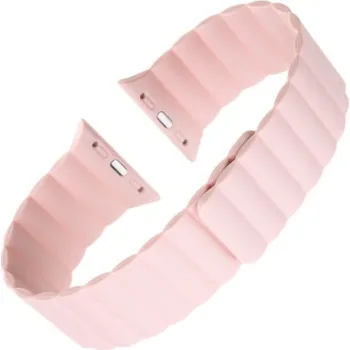 Silikonový řemínek FIXED Magnetic Strap s magnetickým zapínáním pro Apple Watch 42 mm/44 mm, růžový