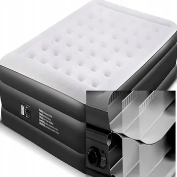 Karimatka Velmi silná nafukovací matrace pro dvě osoby s vestavěným rámem a pumpičkou (postel)