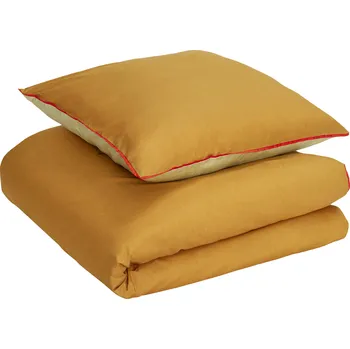 Povlečení Hübsch, Povlečení Aki s povlakem na polštář 80 x 80 cm 140 x 200 cm oranžovo-zelené - Formadore