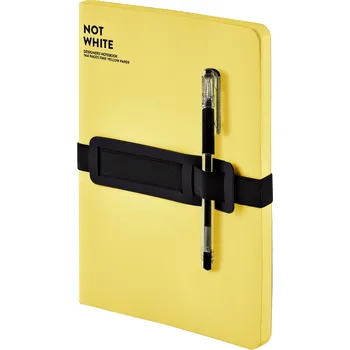 Diář Nuuna, Nelinkovaný zápisník Not White 120 g/m² L 144 stran žlutý - Formadore