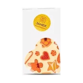 Čokoláda Bílé čokoládové srdíčko s vánočním potiskem 14 g