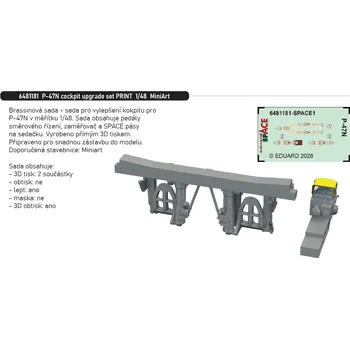 Plastikový model Eduard 1/48 P-47N cockpit upgrade set PRINT (MINIART)