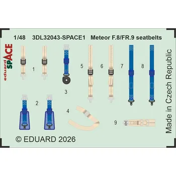 Plastikový model Eduard 1/32 Meteor F.8/FR.9 seatbelts SPACE (REVELL)