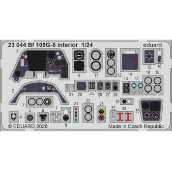 Plastikový model Eduard 1/24 Bf 109G-5 interior (AIRFIX)