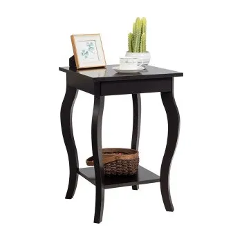 Noční stolek Noční stolek s policí HW65646CF-1, 40 x 40 x 60 cm, černý - B COSTWAY