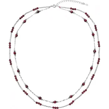 Náhrdelník Stříbrný náhrdelník s granáty 12183.3