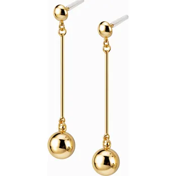 Náušnice Zlacené visací náušnice s kuličkou – minimalistický elegantní design