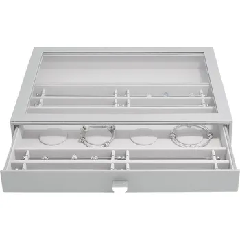 Šperkovnice Stackers, Kazeta na přívěsky Stackers Pebble se zásuvkou a skleněným víkem supersize kamenná šeď - Formadore