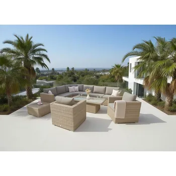 DEOKORK Ratanová variabilní sestava MALIBU pro 8 osob (cappuccino)