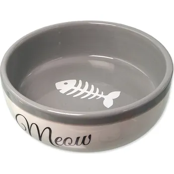 Miska Magic Cat keramická bílá/šedá Meow 13,4x4cm 170ml