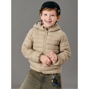 Sinsay - Prošívaná bunda s kapucí - béžová - 107GX-80X - 107GX-80X-128