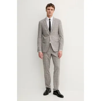 Pánský oblek Oblek Lindbergh 30.606066.KHAKI šedá 90X, vel. 52