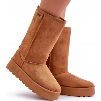 Dámské tenisky VYSOKÉ DÁMSKÉ SNĚHULE ZATEPLENÉ KOŽÍŠKEM BIG STAR OO274893 CAMEL 38