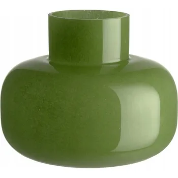Váza DEKORATIVNÍ VÁZA Z BAREVNÉHO SKLA 16 CM ZELENÁ, PRŮMĚR 19 CM