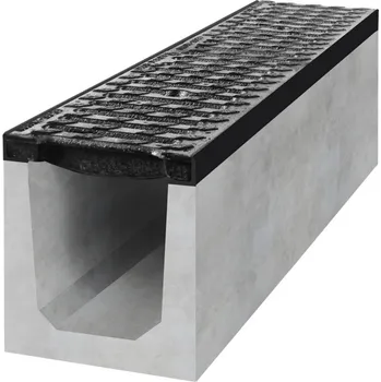 Odvodňovací žlab Spádový betonový žlab D400 s litinovou mříží 6 / D400