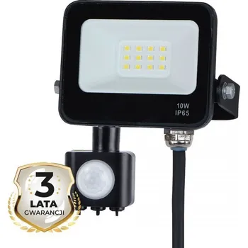 LED reflektor Eko-Light 10W 900lm PIR IP65 Černý 4000K Neutrální bílá