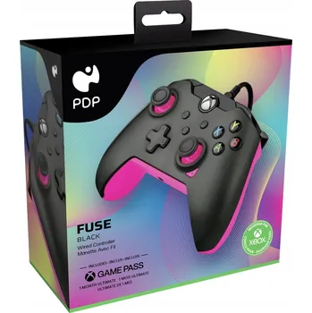 Gamepad PDP XSX / XO / PC Drátový Drátový ovladač Fuse Black