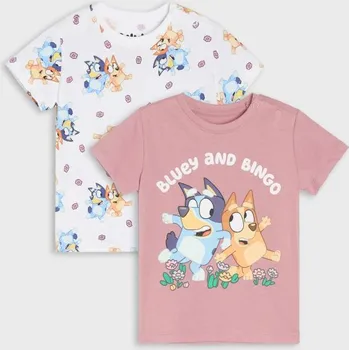 Dívčí oblečení Sinsay - Bavlněná trička s potiskem 2 pack Bluey - pastelová růžová - 016BZ-03X - 016BZ-03X-104