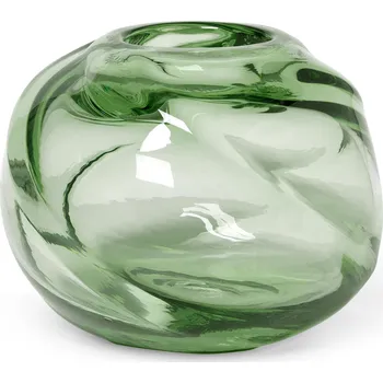 Váza Ferm Living, Váza Water Swirl kulatá z recyklovaného materiálu světle zelená - Formadore