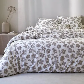 Povlečení Bavlněné povlečení Petúnie, šedé, 140 x 200 cm 497183