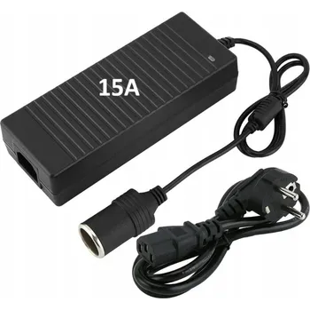 Měnič napětí Napájecí zdroj zásuvkový 12V, 15A, Cigaretová zásuvka 230V/12V
