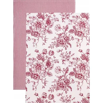 Utěrka Sada kuchyňských utěrek NELE s květinovým vzorem 2 ks 45x65 cm HOMLA