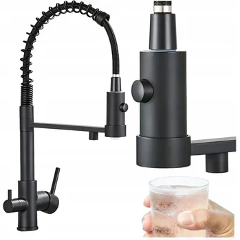 Vodovodní baterie Kuchyňská stojánková baterie Estiva OMA 3 way černá