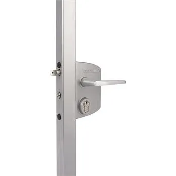 Dveřní kování Bránový zámek LAKQ sada, PZW, 160 x 90 x 31 mm, hliník stříbrná brava