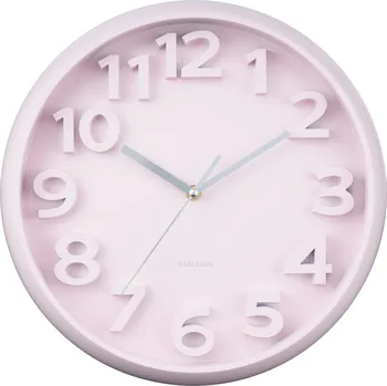 Karlsson, Nástěnné hodiny Elevated Classic Numbers, pastelově růžové - Formadore