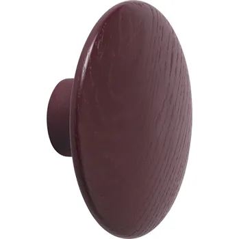 Věšák Muuto, Háček na zeď Dots Wood 6,5 cm červený burgund - Formadore
