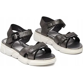 Dívčí sandály Royalfashion dětské sandály eko kůže šedé, velikost 32