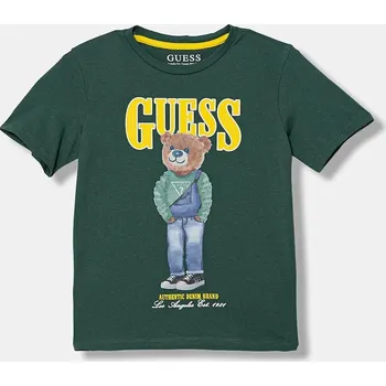 Dětská móda Dětské bavlněné tričko Guess L6RI11.K8HM4.PPY2 zelená 96X, vel. 147-157