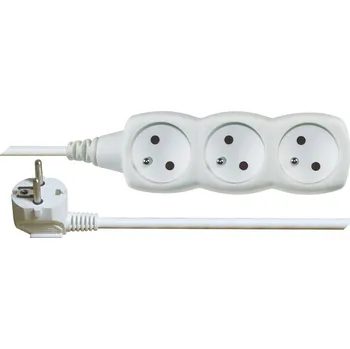 Prodlužovací kabel Emos Prodlužovací kabel – 3 zásuvky, 7m, bílý