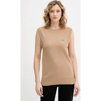 Dámská vesta Bavlněná vesta Karl Lagerfeld IKON B1W18016 béžová 02X, vel. M