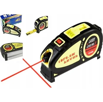 Měřící laser KŘÍŽOVÝ LASEROVÝ NIVELÁK + metr 5,5 M LASER