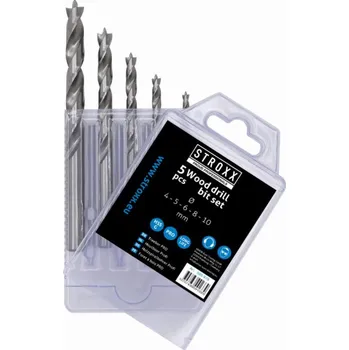 Vrták STROXX sada vrtáků do dřeva HSS 5 dílů – Ø 4, 5, 6, 8, 10 mm