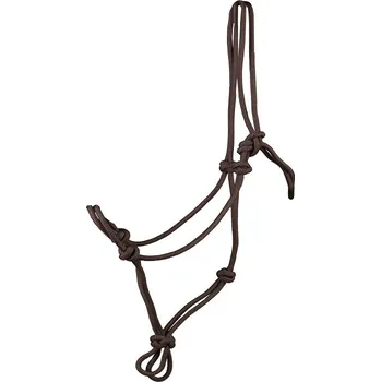 Vybavení pro koně Provazová uzlová ohlávka HORKA – hnědá Velikost: MINI SHETTY