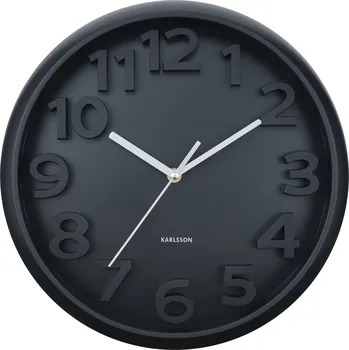 Karlsson, Nástěnné hodiny Elevated Classic Numbers, matné černé - Formadore