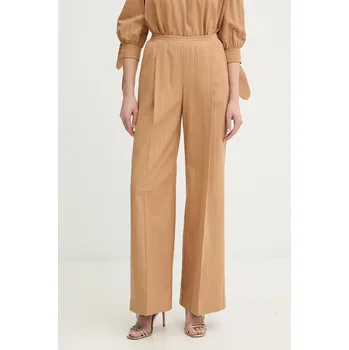 Dámské kalhoty Kalhoty s příměsí lnu Twinset 261LB2QFF hnědá 82X, vel. XS