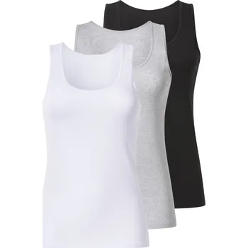 esmara® Dámské tílko, 3 kusy (černá/šedá/bílá, L(44/46))