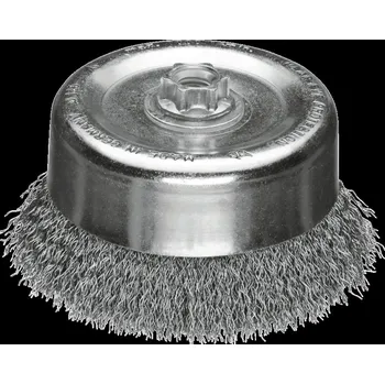 Drátěný kartáč Lessmann 447277 | Hrncový kartáč, přímé štětiny 125 x 30, M14, ocelový drát hladký STH 0,35