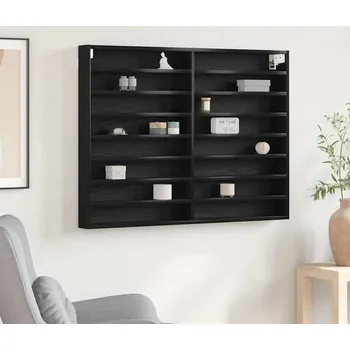 Vinotéka vidaXL Vitrína s policí Černý dub 100 x 8,5 x 75 cm kompozitní dřevo [869188]