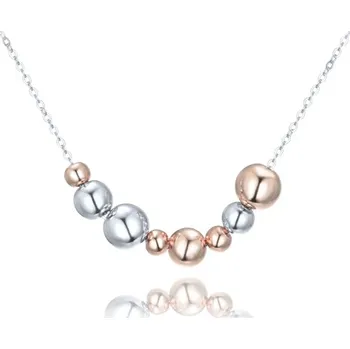Náhrdelník Elegantní stříbrný náhrdelník se stříbrnými a pozlacenými kuličkami JMAS0305RN42