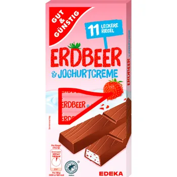 Cukrovinka G&G čokoládové tyčinky s jogurtovou a jahodovou náplní 11 ks 200 g - originál z Německa