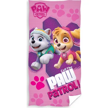 Carbotex Froté osuška 70x140cm Tlapková Patrola - růžová