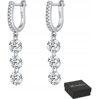 Náušnice STŘÍBRNÉ NÁUŠNICE RYZOST 925 VISACÍ se Zirkony STŘÍBRO Anglické Zapínání