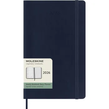 Diář Moleskine, Týdenní diář Moleskine 2026, s měkkou vazbou, 12 měsíců, L, tmavě modrý - Formadore