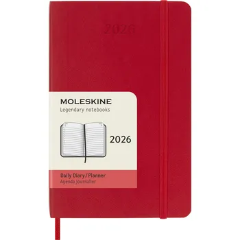 Diář Moleskine, Moleskine denní diář 2026 12M P, měkká vazba, červený - Formadore